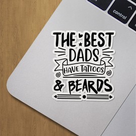 Decal Stickers of The Best Dads Have Tattoos & Beards 2 Premium Indoor (No Waterproof) Vinyl Decal Stickers for Laptop Phone Accessory Helmet Car Window Mug Tuber Cup Door Wall Decora ANDVER30f952aBL