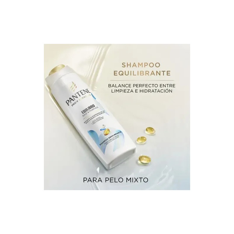 Shampoo Equilibrante Pantene Equilibrio Raíz Y Puntas 300 Ml