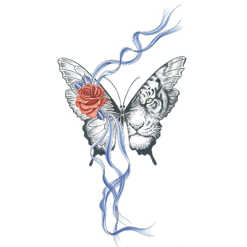 Lorna5 5 Sheets Dragon Tattoo Butterfly Tattoo Temporary Snake Tattoo