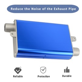 AQXMIOE Diesel Heater Exhaust Silencer Muffler with Clamp, 24mm/ 0.94In Upgraded Aluminum Alloy Parking Heater Muffler Fit for Eberspacher Webasto Reducing Noise with Screws - Blue