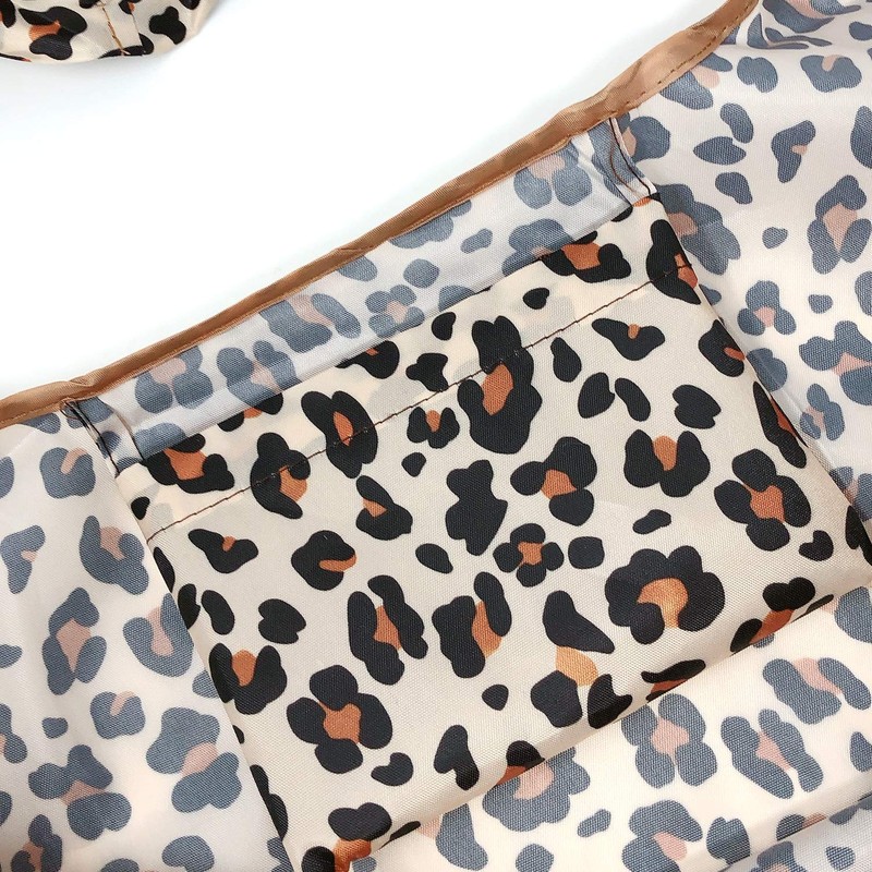 allydrew Large Foldable Tote Nylon Reusable Grocery Bag, Wild Cat