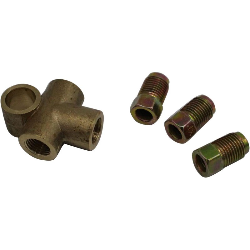 SHLPDFM 2pcs 3 Way T Shaped Brake Tee with 3
