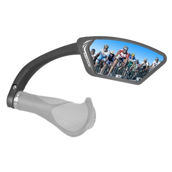 Venzo Bicycle Bike Handlebar Mount Mirror Blue (75%) or Silver (50%) Lens Anti-Glare Glass Left,Right or Pair Set - Big Rear View Crystal Clear - Cycling Mountain or Road Bike