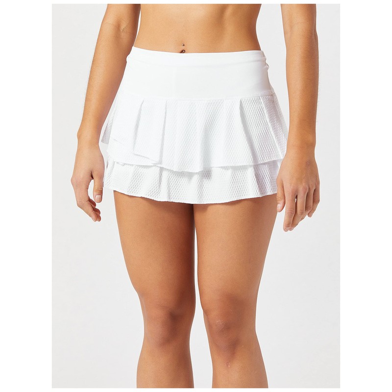 Lucky In Love - Falda plisada ondulada, Blanco, X-Large