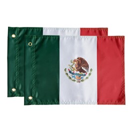 2PCS Mexico Flags for Whip Lights or Antenna Flag Poles, 18" x 12" Double Sided Whip Light Mexican Flags for UTV ATV Can-Am Polaris RZR SXS Boats Ulti Offroad (2 mx flag)