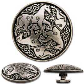 Celtic Horses Screwback Concho, Decorative Screw Back Rivet