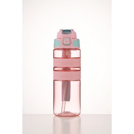 Sports Water Bottle, BPA FREE Tritan Plastic, Leak Proof Water Bottle With Filter, Flip Top, Sports Cup, Drink Bottles (Pink, 700ml)