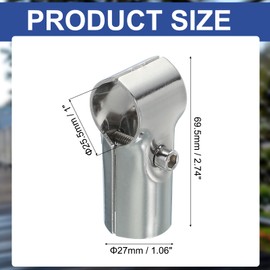 PATIKIL 1" 2 Way t Pipe Clamp Connector, 2 Pcs Stainless Steel Chain Link Fence Clamps for Coat Racks Store Shelves Bracket Rail Project Tube Connectors, Silver