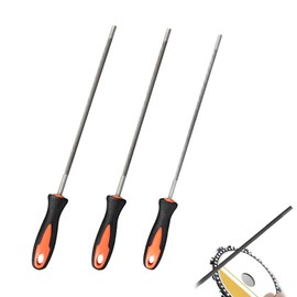 Pack of 3 File for Chainsaw, Horse Chainsaw File with Handle, Chainsaw Files, Chainsaw Sharpening, Available in 3 Sizes of 4.0 mm, 4.8 mm, 5.5 mm, Chainsaw Files Suitable for Chainsaws
