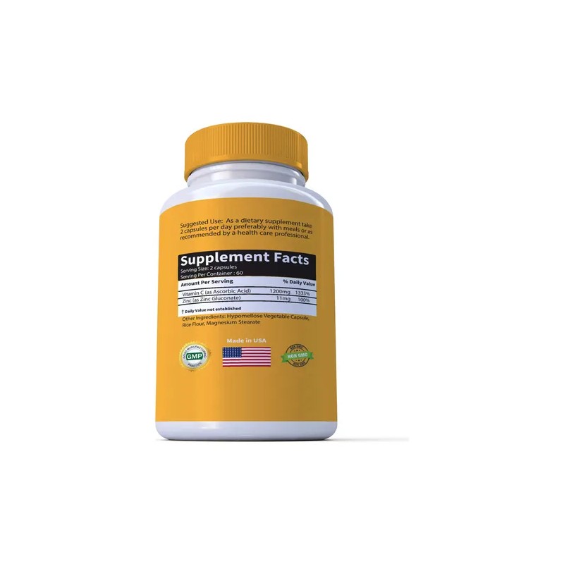 Raesun Botanics Vitamina C 1200 Mg Zinc Capsulas Vegetales