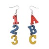 Colorful Three section Crayon Wooden Earrings, Stackable Books Dangle Drop