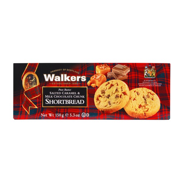 Walker's Shortbread Salted Caramel & Milk Chocolate Chunk Cookies, Pure Butter Shortbread Cookies, 5.3 Ounces