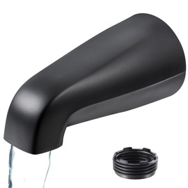 Dreyoo Universal Bath Tub Spout with Adapter, 5" Bathroom Bathtub Faucet Spout Without Diverter, Fits for 1/2'', 3/4'' IPS Inside Thread Connection and Tub/Shower Faucet Brands(Matte Black)