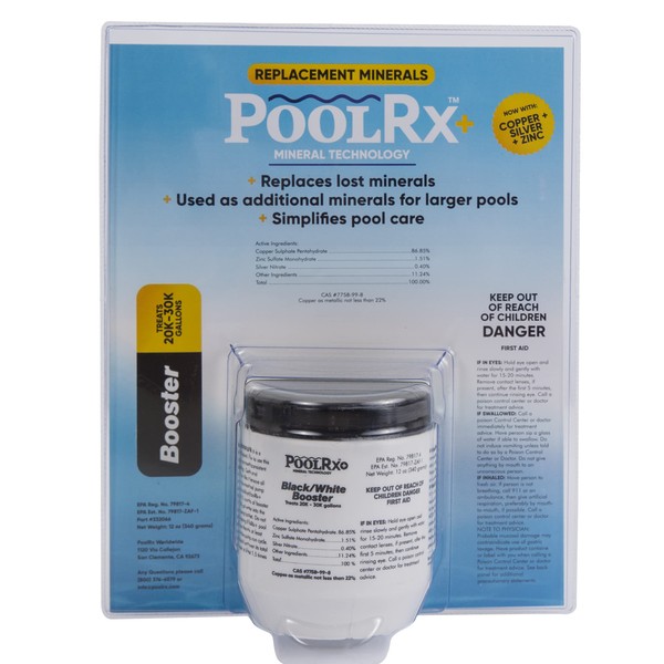 Pool RX 332066 PoolRX+ Booster Black Swimming Pool Algaecide, Single Unit