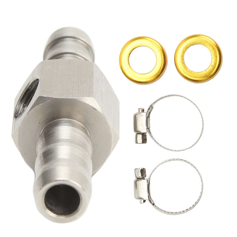 Fuel Line T Fitting Adapter 304 Stainless Steel Pressure Gauge