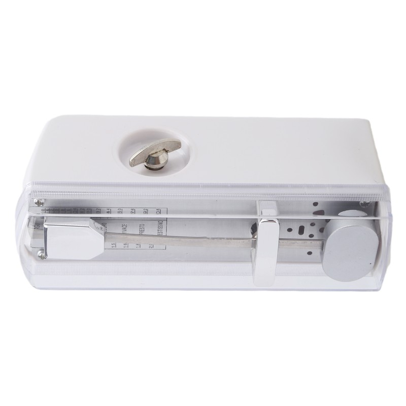 Mini Mechanical Metronome Portable 11x5x3cm White Musical Instrument Accessories for