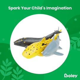 Boley 8 Pc Whale, Shark, & Mammals Figure Toys - Realistic Looking Ocean Creatures - Sea Creatures Great For Party Favors, Bath Time, & More!