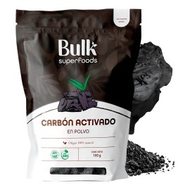 BULK SUPERFOODS - Carbn Activado En Polvo 100g - Sin Azcar - 100 Puro Y Natural - Sin Aditivos y Sin GMO - De Origen Vegetal                          