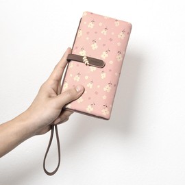 UTO Wallets for Women Wristlets PU Leather Card Holder ID Windows Zip Pockets Fashion Flowers Purse CA