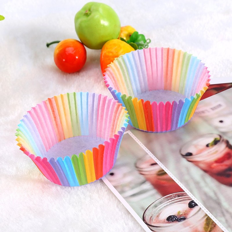 100 Piezas Capacillos para Cupcakes, Antiadherente Moldes de Papel para