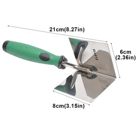 Drywall Corner Tool Drywall Outside Corner Knife Corner Drywall Tool Stainless Steel Corner Trowel Lining Plastering Trowel Angled Hand Tool for Plastering Brickwork(SIZE:internal)