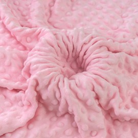 CNSUPMK Minky Dot Fabric by The Yard,62 Inch Wide Soft Plush Fleece Fabric for DIY Crafts Cloths Hndmade Sewing, Cozy Blanket, Pillow Covers, Clothing Making, Throws (Baby Pink, 1 Yard)