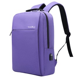 Victoriatourist Laptop Backpack for Women, Computer Backpack College Bookbag with USB Charging Port, Water Resistant Daypack Cute Book Bag for Ladies Fit 15.6 Inch Notebook(Purple)