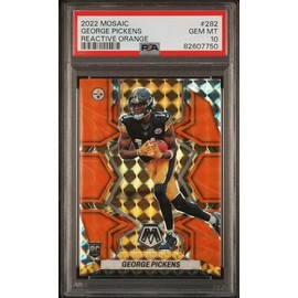 Graded 2022 Panini Mosaic George Pickens #282 Reactive Orange Rookie RC Football Card PSA 10 Gem Mint