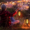 Toodour Solar & Battery Powered Lantern Outdoor Lights, 2 Pack