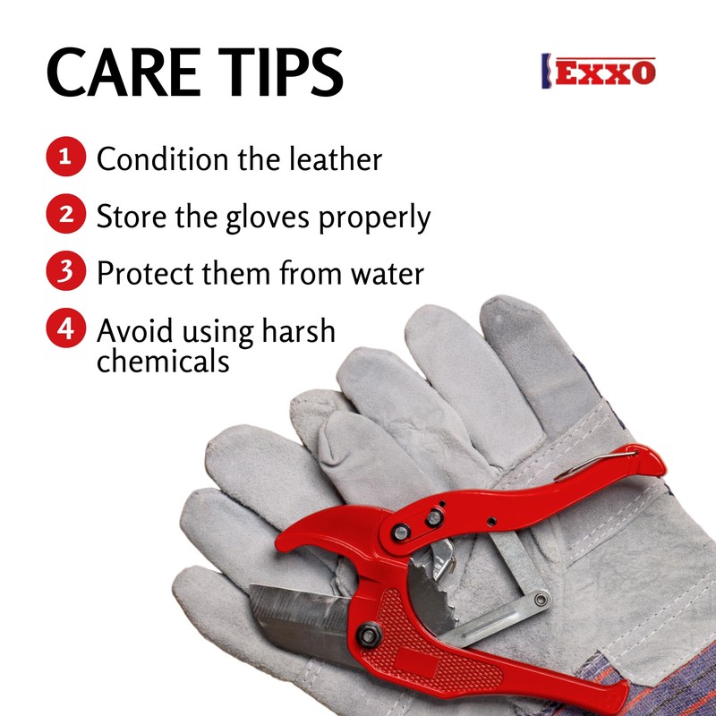 EXXO - Split Heavy Duty Leather Work Gloves - Ideal