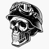 HOF Trading Retro Army Veteran Skull - Pattern Vinyl Sticker