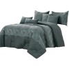 Not Available 7 Piece Grey Waves Striped Soft Bedding Comforter