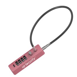 UP Security 4 Digit Combination Cable Lock for Bike Scooter Motorcycle Helmet Safe, 11.8" Cable Chain Pink, Combo Travel Lock with Code for Luggage Suitcase, Wardrobe, Fridge Door, Fence Gate, Locker