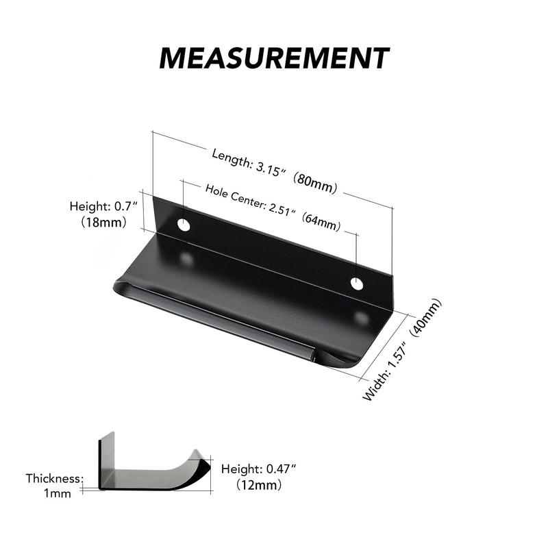Ravinte 25 Pack Finger Pulls for Cabinets 64mm/2.52in Hole Center