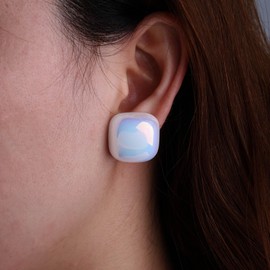 Sttiafay Vintage Large Pearl Earrings Square Pearl Stud Earrings White Simulated Pearls Earring Wedding Pearls Bridal Earring Jewelry for Women