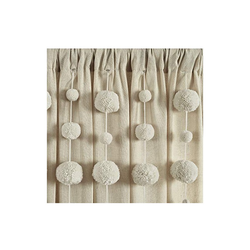 Lush Decor - Cortina de Ventana con Pompones Bohemios (Panel