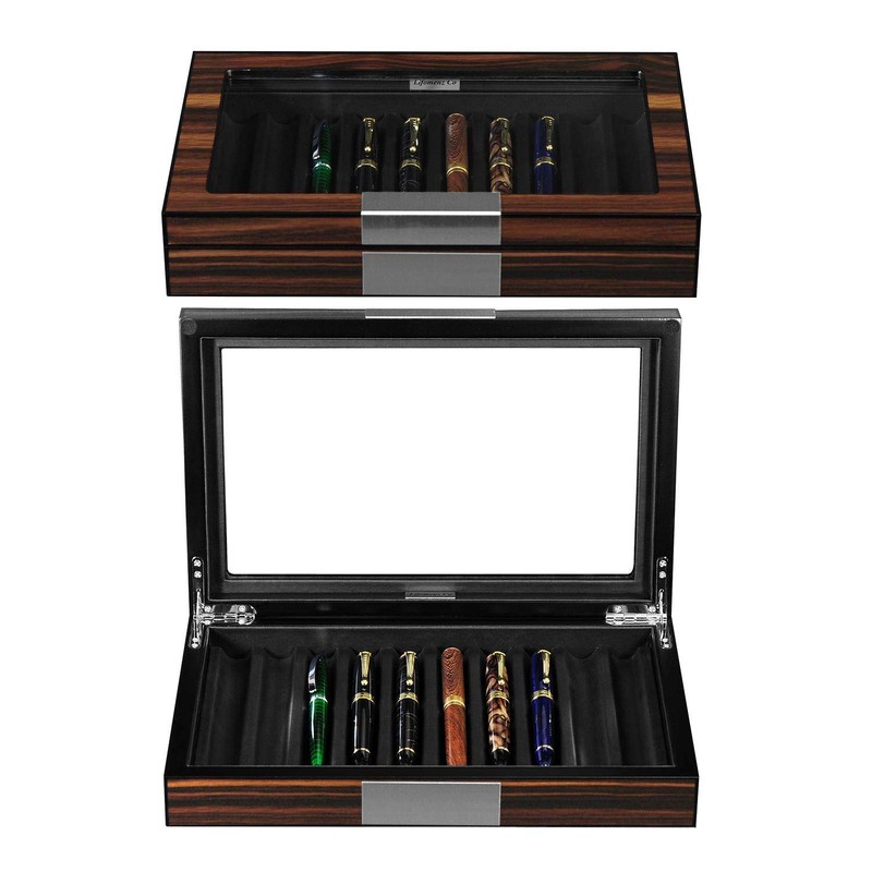 Lifomenz Co Wood Pen Box - 10 Slot Organizer With