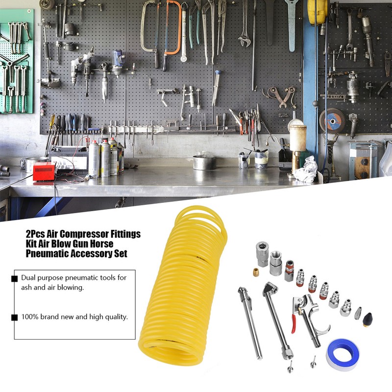 20Pcs Air Compressor Fittings Kit Air Blow Gun Horse Pneumatic