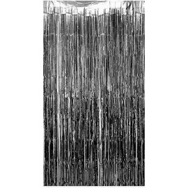 Blue Foil Curtain Fringe Tinsel - 2 Meter Door Backdrop Photoprop Party Decoration (Blue)