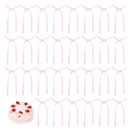 30 Stück Cupcake-Topper mit Schleifen, Cupcake Picker, Rosa Vintage Geburtstagsschleife, Party-Dekoration für Wand, Brautparty, Babyparty, Hochzeitsdekoration