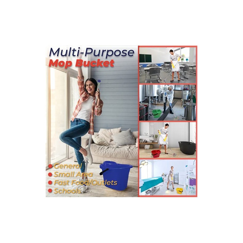 Abbey 12 litre plastic socket mop bucket Red WQ12RE10L