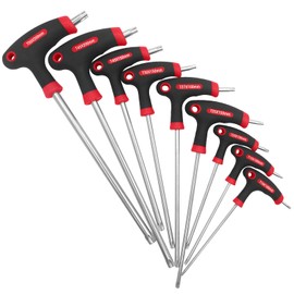 Bike Torx Key Wrench Set - T10-T50 T Handle Star Key, Bicycle Metric Long Arm Torx End Hex Key Wrenches Tool Kits with Double Torx Head for Bike Pedal Handlebar Disc Brake Mount Repair,9Pcs