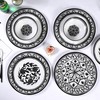 Lechoo Melamine Dinnerware Sets-12pcs Melamine Plates and Bowls Set, Unbreakable,