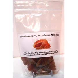 Rock Tumbler Gem Refill Kit - Swali Rose (Swazi) Agate Rough, Mozambique,Africa, 4 oz