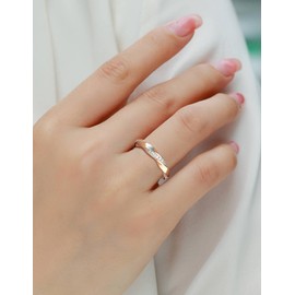 TIMELESSTAR Mobius Full Eternity Moissanite Rings for Women Wedding Bands Women's Engagement Anniversary Stackable Womens 18K Gold Plated Ring Non Tarnish Easily 925 Sterling Silver Size 9