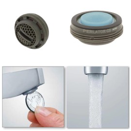 Slim Coin Slot Faucet Aerator Perlator Hidden Aerated Stream flow Rates for Kitchen Bathroom (Lt. Blue 1.8 gpm, Regular Male)