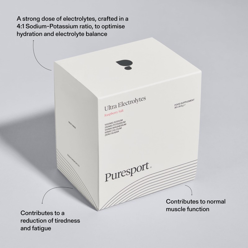Puresport Ultra Electrolytes (Raspberry Salt/30 Sachets) | Science-Backed Electrolytes Powder