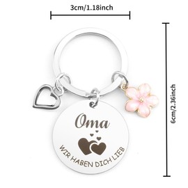 Grandma Gift Grandma Valentine's Day Gifts for Grandma from Grandson Granddaughter Grandma Mother's Day Gift for Grandma Hab Dich Lieb Keyring Grandma Gift Birthday Best Grandma Gifts for Grandma