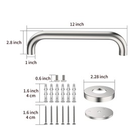 Stainless Steel Shower Grab Bar,ZUEXT Shower Handle, Bathroom Balance Bar - Safety Hand Rail Support - Handicap, Elderly, Injury, Senior Assist Bath Handle (12 Inch Satin Brushed Nickel)