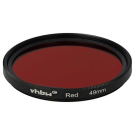 vhbw Universal Colour Filter for Camera Lenses with 49 mm Filter Thread Red Filter